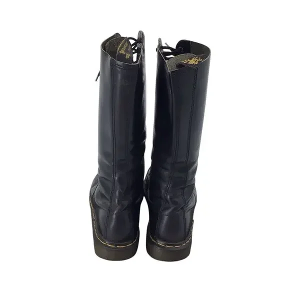 Dr. Martens 20-Eye Boots Womens Sz‎ US 10 Black Leather Combat England Vintage - Picture 4 of 9